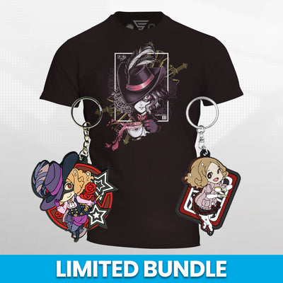 Persona 5 - Noir shirt, Haru Keychain and Noir Keychain Bundle